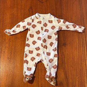 Adorable Bear Print Kids One Piece